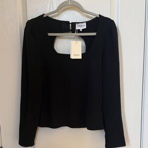 FRNCH Elegant Black Blouse